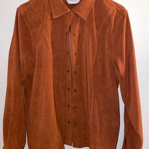 Suede button up jacket